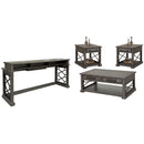 Parker House Furniture Sundance SUN-4PC-01-02-09-SGR Smokey Grey Cocktail Table with 2 End Tables and Console Table IMAGE 1