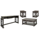 Parker House Furniture Sundance SUN-4PC-01-06-09-SGR Smokey Grey Cocktail Table with 2 Chairside Tables and Console Table IMAGE 1