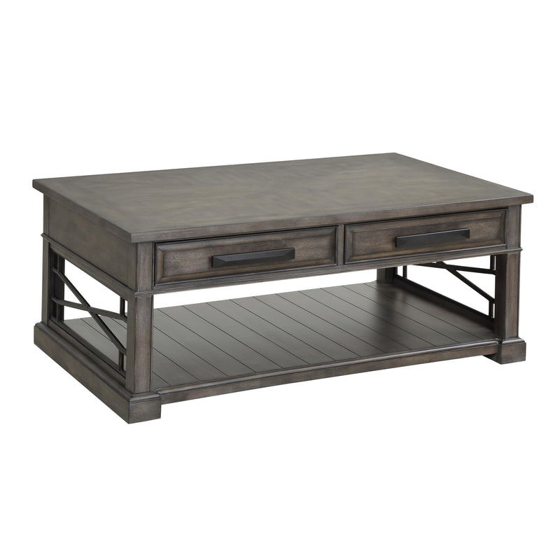 Parker House Furniture Sundance SUN-7PC-01-02-09-4-SGR Grey Cocktail Table with End Tables and Console Table with 3 Stools IMAGE 2