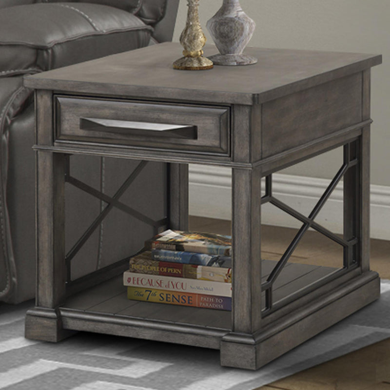 Parker House Furniture Sundance SUN-7PC-01-02-09-4-SGR Grey Cocktail Table with End Tables and Console Table with 3 Stools IMAGE 8