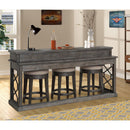 Parker House Furniture Sundance SUN-7PC-01-02-09-4-SGR Grey Cocktail Table with End Tables and Console Table with 3 Stools IMAGE 9