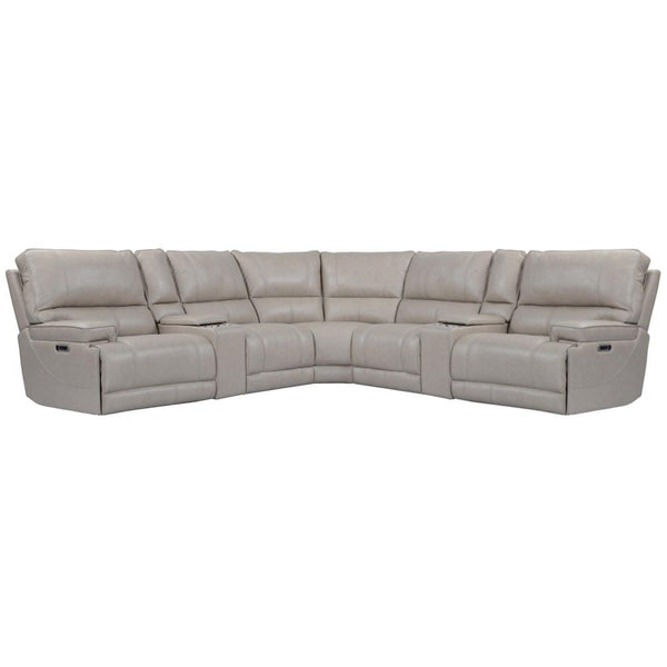 Parker Living Whitman MWHI-PACKT7(H)-P50-VLI Verona Linen 7 pc Power Reclining Sectional with Adjustable Headrests IMAGE 1