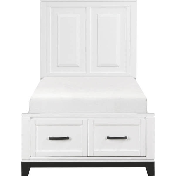 Homelegance Garretson Twin Platform Kids Bed with Storage 1450WHT-1* IMAGE 1
