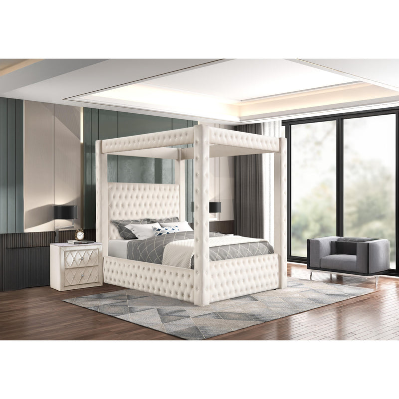  Crown Mark Annabelle 5114IV-K King Canopy Bed - Ivy IMAGE 4