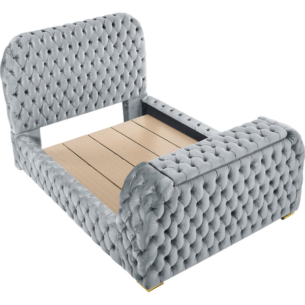  Crown Mark Natalia 5115GY-K King Bed with Fireplace and TV Lift - Grey IMAGE 1