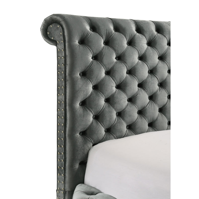  Crown Mark Voltare 5212GY-Q Queen Bed with Fireplace & TV Lift - Grey IMAGE 8