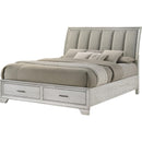  Crown Mark Jaymes B6582-Q Queen Storage Bed - White Mist IMAGE 1