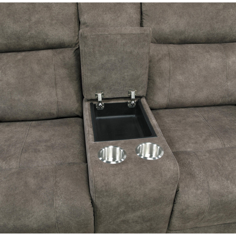  Homelegance Muncie Reclining Fabric Loveseat with Console 9635BR-2 IMAGE 5