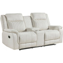  Homelegance Dean Reclining Fabric Loveseat with Console 9646BE-2 IMAGE 1