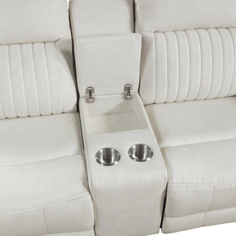  Homelegance Dean Reclining Fabric Loveseat with Console 9646BE-2 IMAGE 5