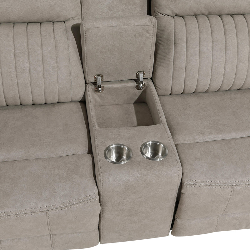  Homelegance Dean Reclining Fabric Loveseat with Console 9646DV-2 IMAGE 5