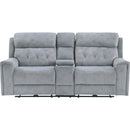 Homelegance Celeste Power Reclining Fabric Loveseat with Console 9670GY-2PWH IMAGE 2