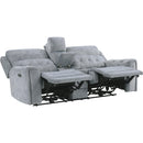  Homelegance Celeste Power Reclining Fabric Loveseat with Console 9670GY-2PWH IMAGE 3