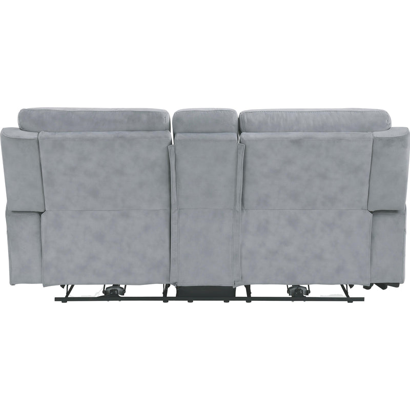 Homelegance Celeste Power Reclining Fabric Loveseat with Console 9670GY-2PWH IMAGE 4