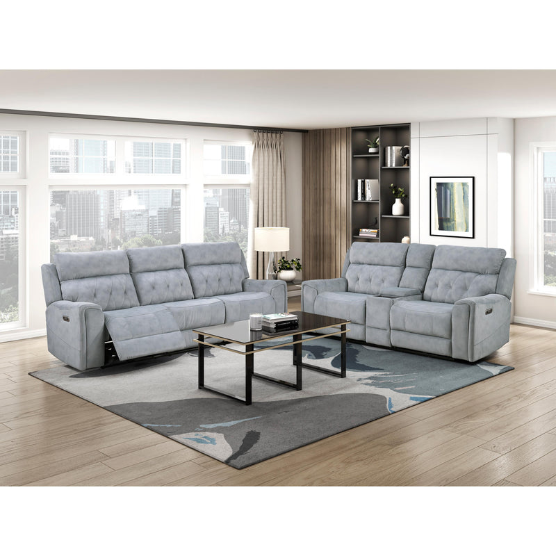  Homelegance Celeste Power Reclining Fabric Sofa 9670GY-3PWH IMAGE 8