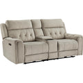  Homelegance Celeste Power Reclining Fabric Loveseat with Console 9670TP-2PWH IMAGE 1