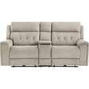  Homelegance Celeste Power Reclining Fabric Loveseat with Console 9670TP-2PWH IMAGE 2