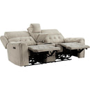  Homelegance Celeste Power Reclining Fabric Loveseat with Console 9670TP-2PWH IMAGE 3