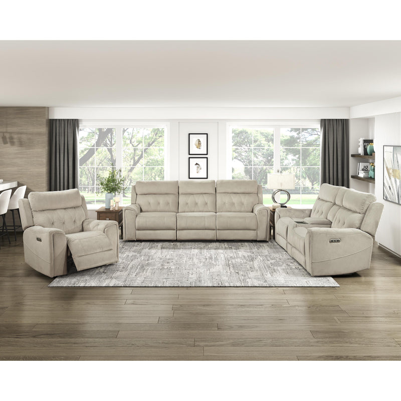  Homelegance Celeste Power Reclining Fabric Loveseat with Console 9670TP-2PWH IMAGE 9