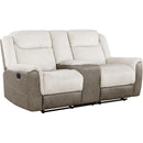  Homelegance Harriette Reclining Fabric Loveseat with Console 9703BE-2 IMAGE 1