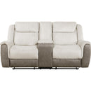  Homelegance Harriette Reclining Fabric Loveseat with Console 9703BE-2 IMAGE 2