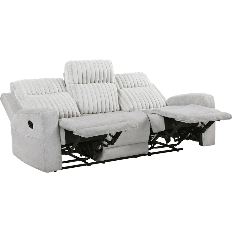  Homelegance Benton Reclining Fabric Sofa 9728LGY-3 IMAGE 3