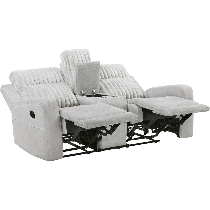  Homelegance Benton Reclining Fabric Loveseat with Console 9728LGY-2 IMAGE 3
