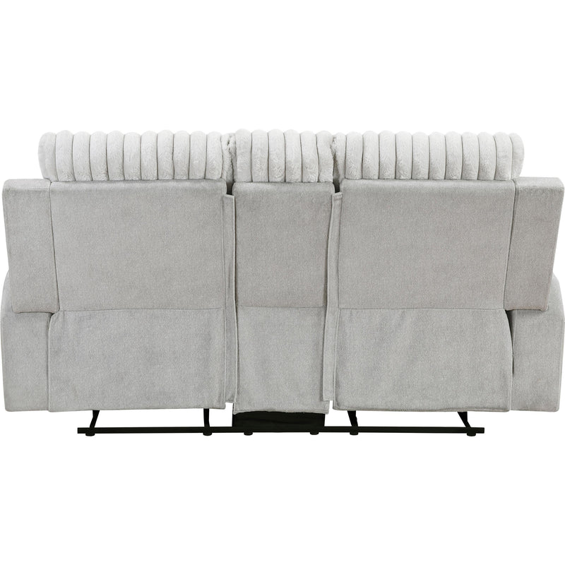  Homelegance Benton Reclining Fabric Loveseat with Console 9728LGY-2 IMAGE 4