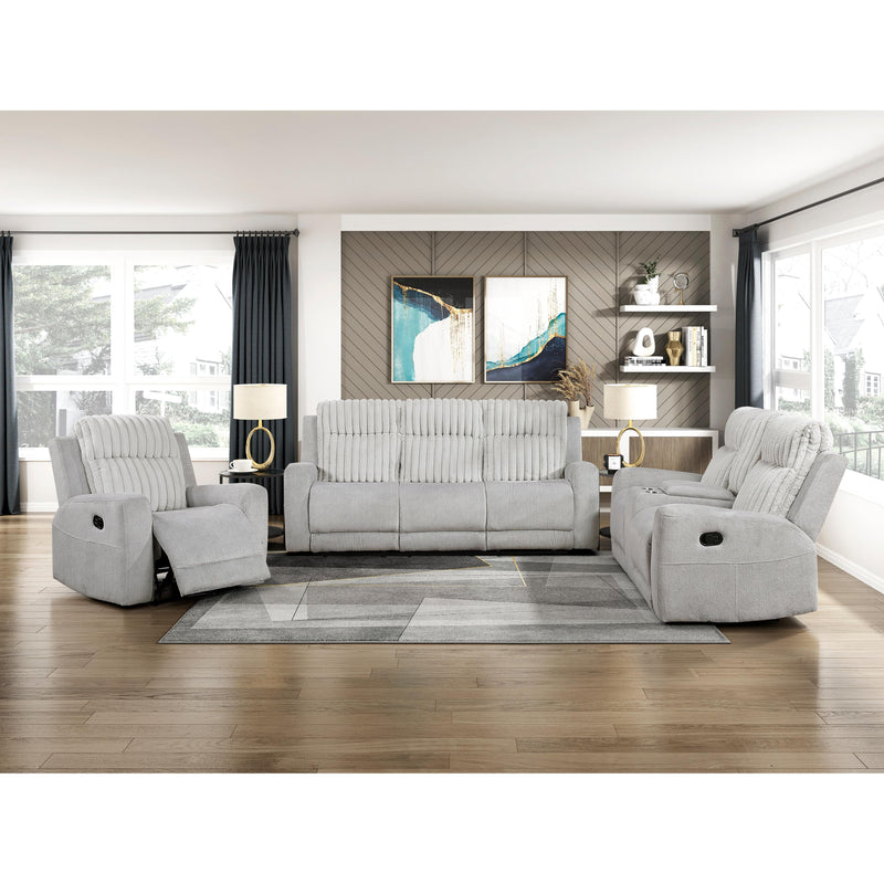  Homelegance Benton Reclining Fabric Loveseat with Console 9728LGY-2 IMAGE 9