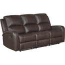  Homelegance Austin Reclining Leather Match Sofa 9735BRW-3 IMAGE 1