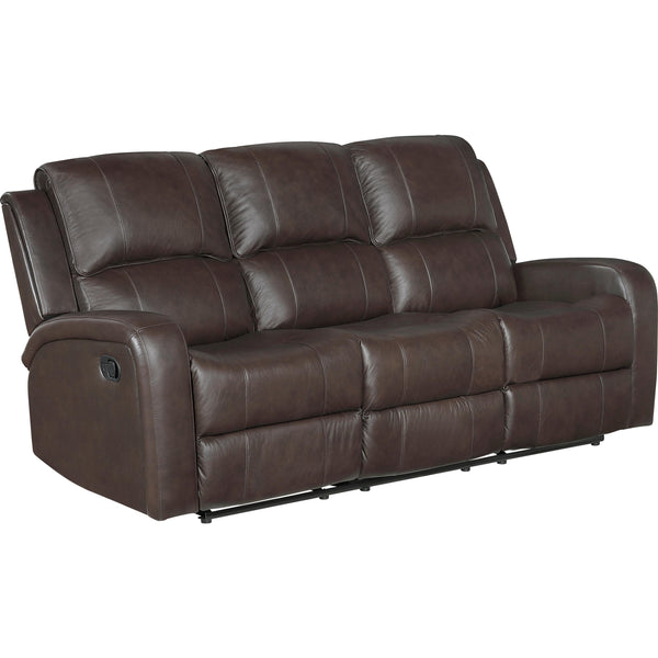  Homelegance Austin Reclining Leather Match Sofa 9735BRW-3 IMAGE 1