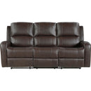  Homelegance Austin Reclining Leather Match Sofa 9735BRW-3 IMAGE 2