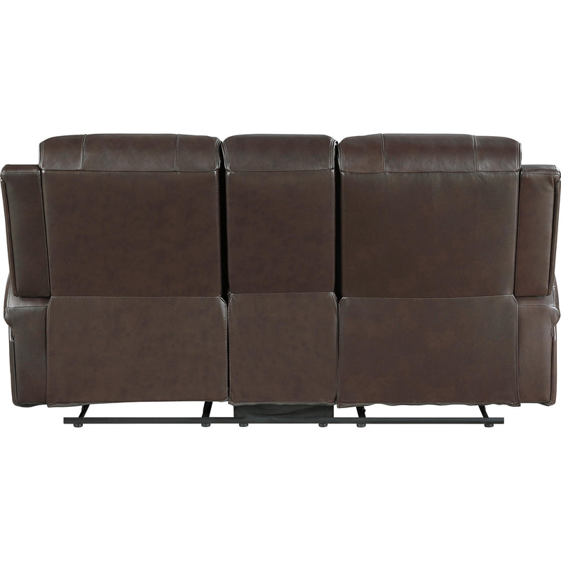  Homelegance Austin Reclining Leather Match Loveseat with Console 9735BRW-2 IMAGE 4