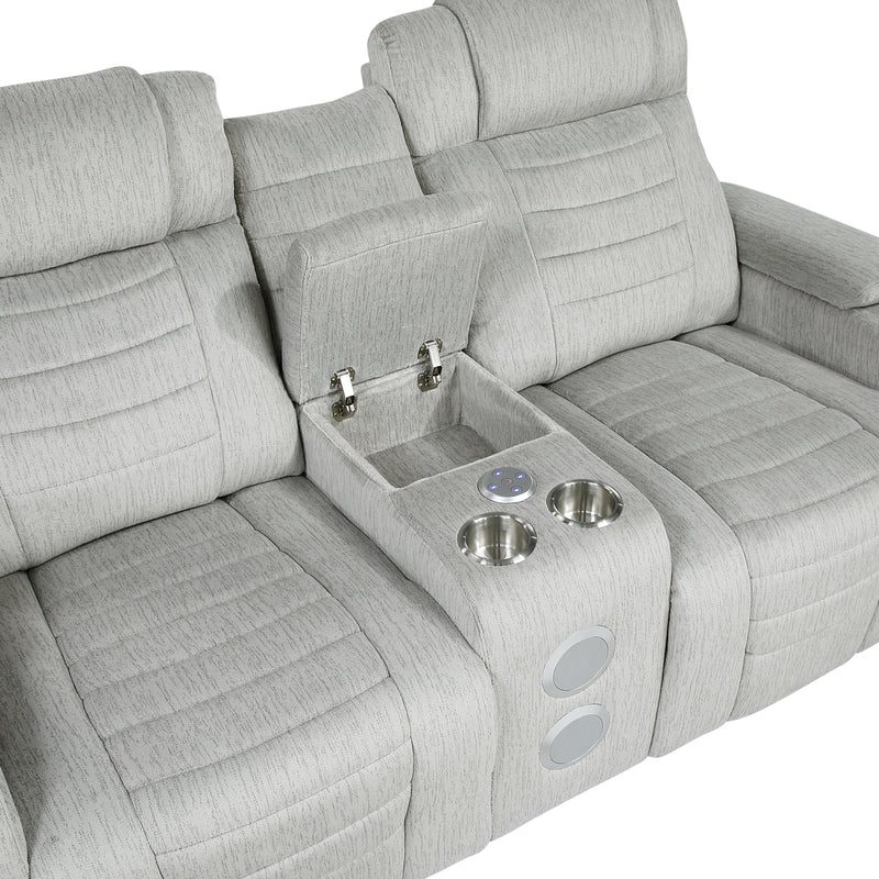  Homelegance Ronan Reclining Fabric Loveseat with Console 8455GRY-2 IMAGE 7