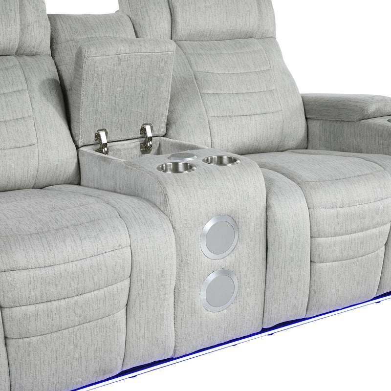  Homelegance Ronan Reclining Fabric Loveseat with Console 8455GRY-2 IMAGE 8