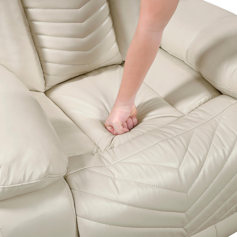  Homelegance Huron Power Reclining Polyurethane Sofa 8457BEG-3PW IMAGE 10