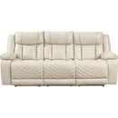  Homelegance Huron Power Reclining Polyurethane Sofa 8457BEG-3PW IMAGE 2