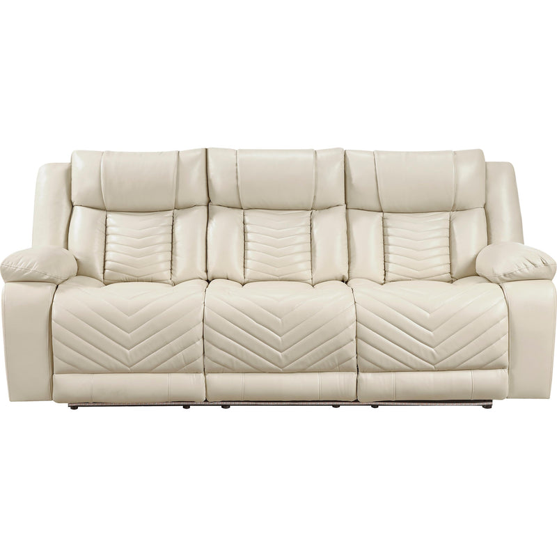  Homelegance Huron Power Reclining Polyurethane Sofa 8457BEG-3PW IMAGE 2