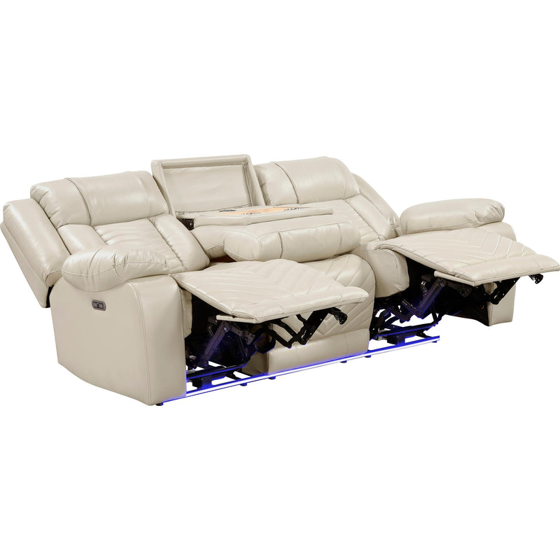  Homelegance Huron Power Reclining Polyurethane Sofa 8457BEG-3PW IMAGE 4