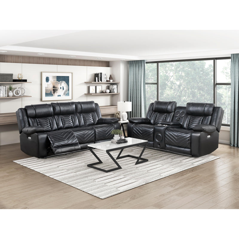  Homelegance Huron Reclining Polyurethane Sofa 8457BLK-3PW IMAGE 11