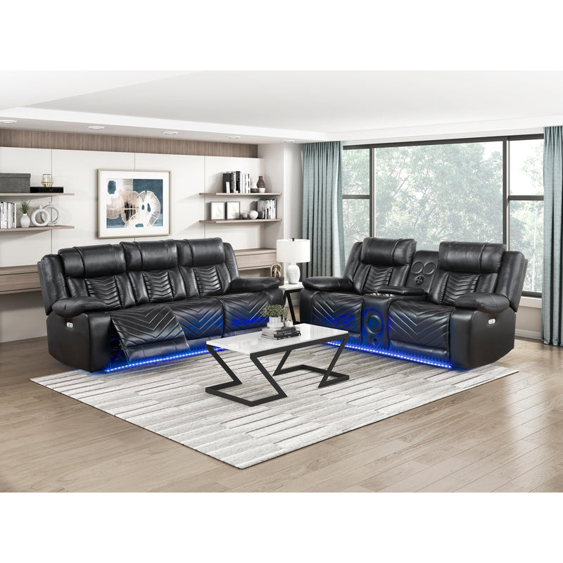 Homelegance Huron Reclining Polyurethane Sofa 8457BLK-3PW IMAGE 12