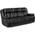  Homelegance Huron Reclining Polyurethane Sofa 8457BLK-3PW IMAGE 1