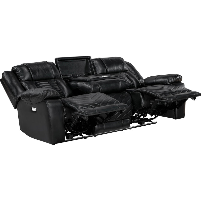  Homelegance Huron Reclining Polyurethane Sofa 8457BLK-3PW IMAGE 3