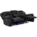  Homelegance Huron Reclining Polyurethane Sofa 8457BLK-3PW IMAGE 4