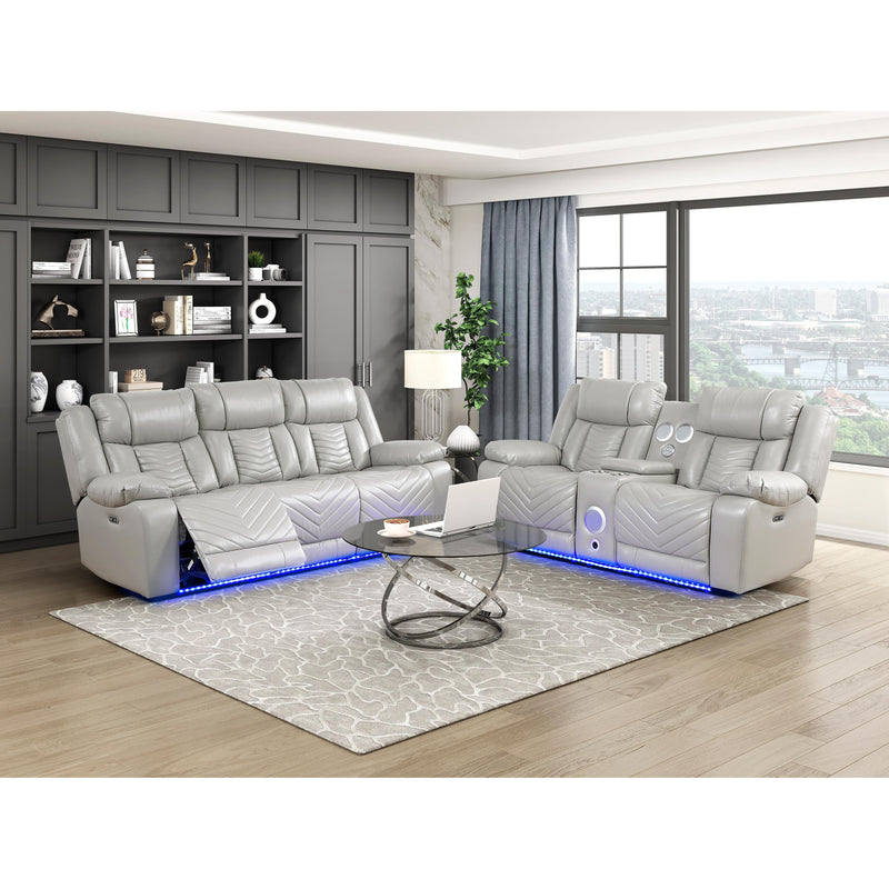  Homelegance Huron Reclining Polyurethane Sofa 8457GRY-3PW IMAGE 11