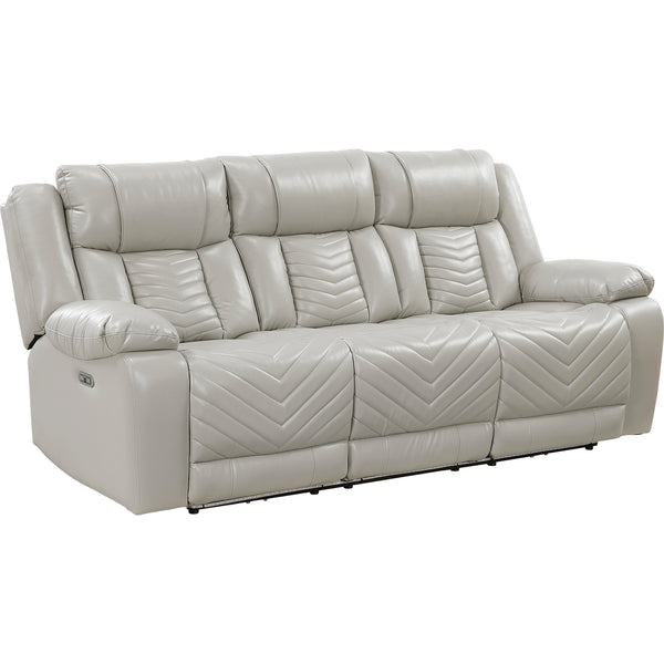  Homelegance Huron Reclining Polyurethane Sofa 8457GRY-3PW IMAGE 1