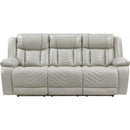  Homelegance Huron Reclining Polyurethane Sofa 8457GRY-3PW IMAGE 2