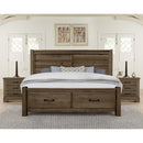  Artisan & Post Cool Rustic 170 Queen Plank Bed with Footboard Storage - Mink IMAGE 4