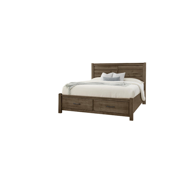  Artisan & Post Cool Rustic 170 King Plank Bed with Footboard Storage - Mink IMAGE 1