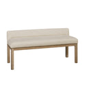  Artisan & Post Joinery 192-080I Ivory Cream Upholstered Bench - Natural Oak IMAGE 1